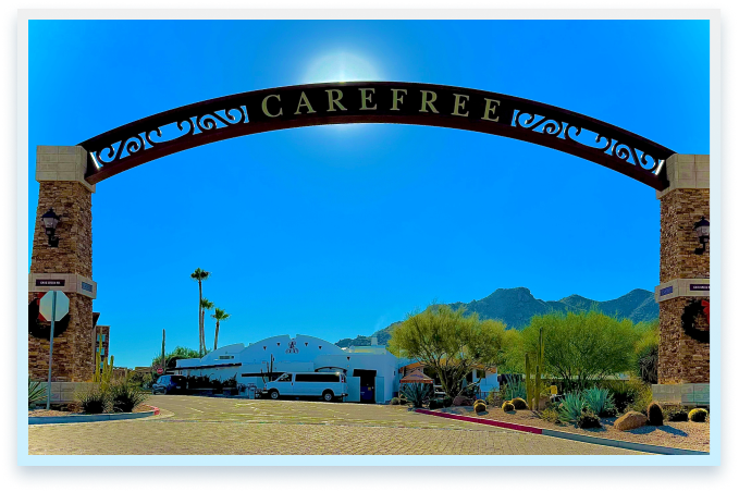 Sign for Carefree, AZ