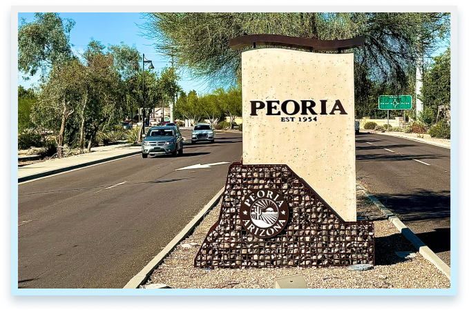Town of Peoria, AZ sign